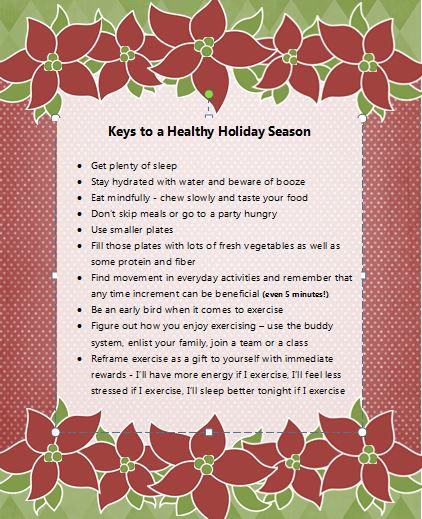 Keys to a Healthy Holiday