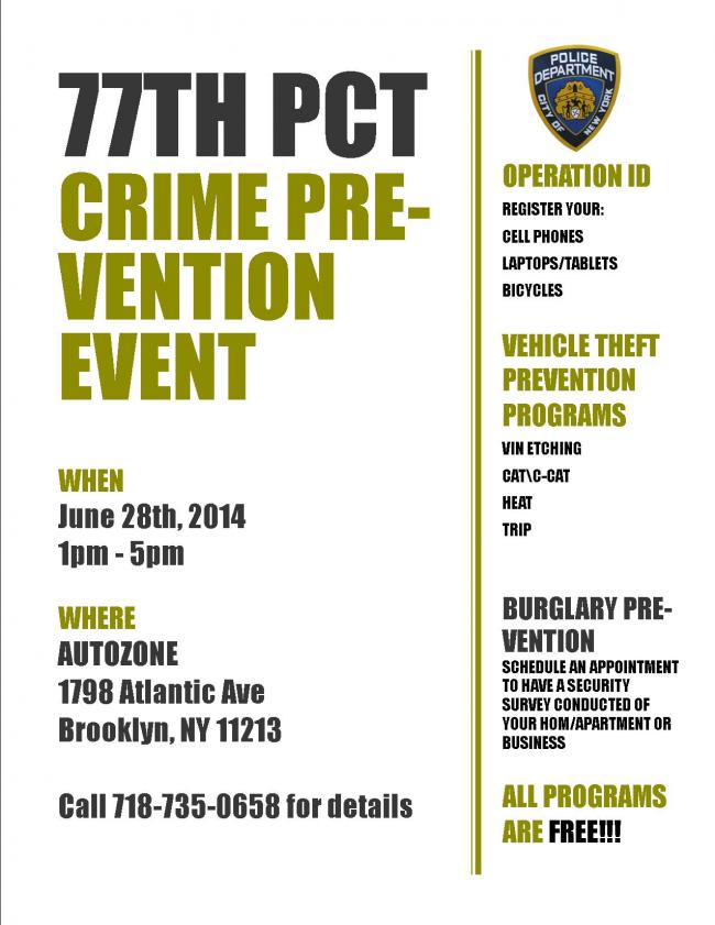 Crime Prevention June 28,2014 event Crime Prevention June 28,2014 event
